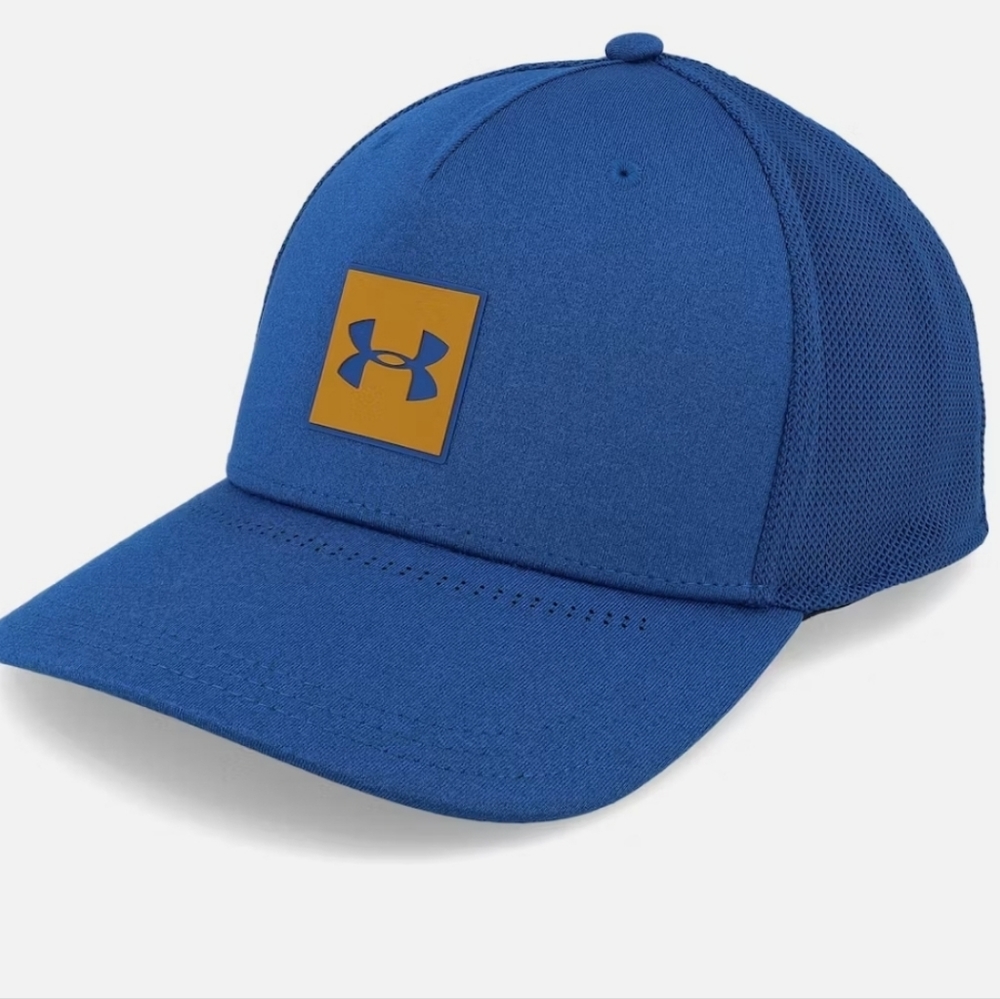 Under Armour Twist Graphite Blue/Yellow Ochre Trucker Snapback Hat